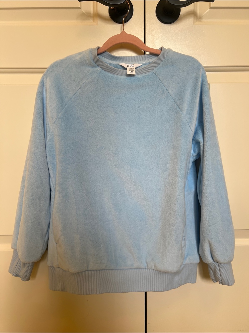 Athleta Girls Cozy Light Blue Crewneck Sweatshirt